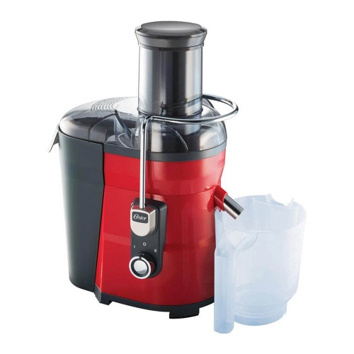 Extractor de jugos Oster® rojo boca extra ancha y filtro de acero  inoxidable, 317R