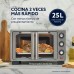 Oster Horno, con Freidora de Aire, de 25 L de Capacidad, Color Gris, TSSTTV25FDMAFNS