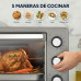 Oster Horno, XL, con Rotisserie, de 60 L de Capacidad, Color Gris, TSSTTV60MNS-1MX