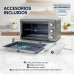 Oster Horno, XL, con Rotisserie, de 60 L de Capacidad, Color Gris, TSSTTV60MNS-1MX
